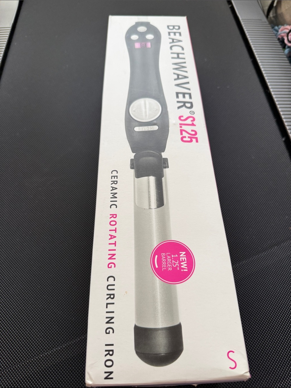 Beachwaver S1.25 Ceramic Rotating Curling Iron - Silver/Black NIB- never opened